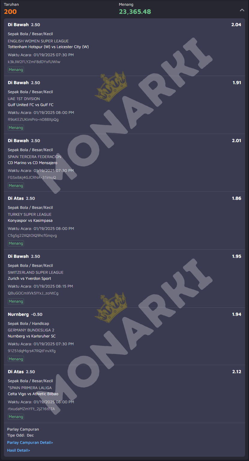 Testimoni Bill Parlay 7 Partai