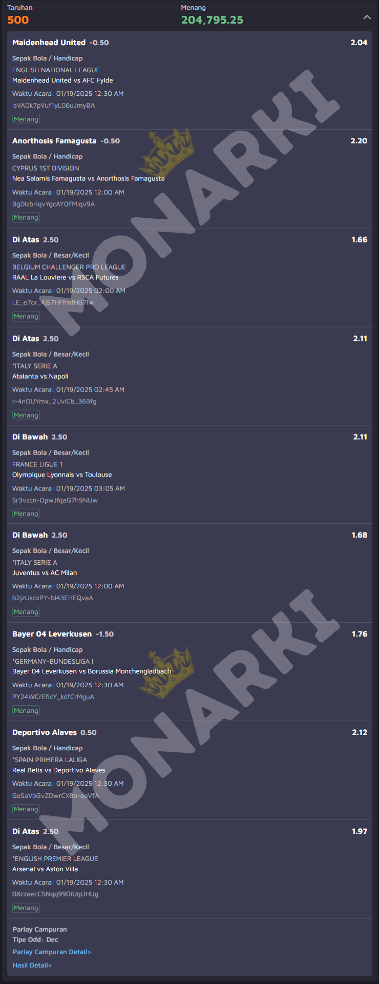 Testimoni Bill Parlay 9 Partai